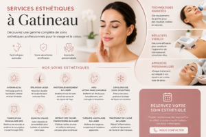Services esthétiques à Gatineau – Hydrafacial, épilation laser, HIFU et cryolipolyse chez Mariana Lissage Glamour.
